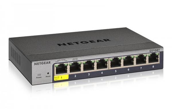 NETGEAR GS108T-300PES GS108Tv3 Netzwerk Switch 8 Port 1 GBit/s