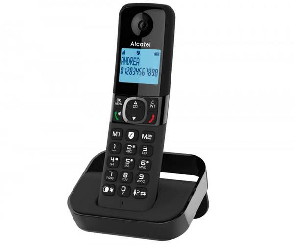 ALCATEL F860 EU, DECT-Telefon, Kabelloses Mobilteil-Schwarz Multimedia-Technik DECT Telefon