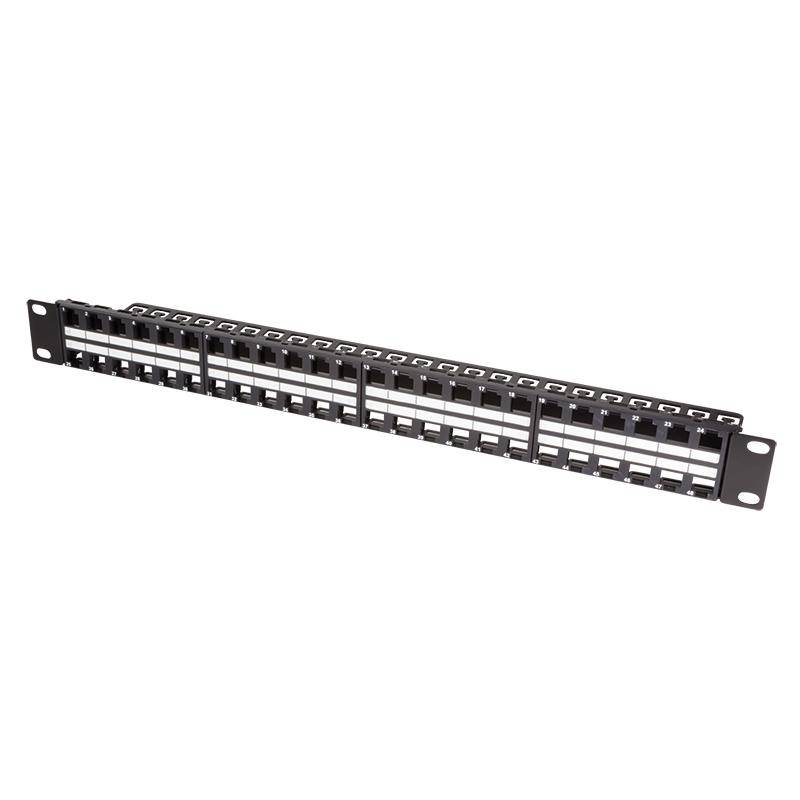 Patchpannel Keystone 1U. 48 Ports. unshielded. black LogiLink Gehäuse Netzwerk- und Serverschränke-0