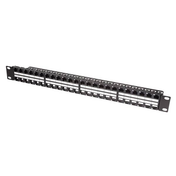 LogiLink Patch Panel - UTP - RJ-45 X 48 - Schwarz, RAL 9005 - 1U - 48.3 cm (19")