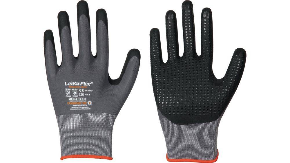 Handschuhe LeiKaFlex 1467 Gr.10 grau EN 420+ EN 388+EN 407 PSA II LEIPOLD-0