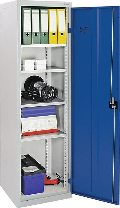 Flügeltürenschrank H1800xB500xT500mm lichtgrau/enzianblau 4 BD STUMPF-0