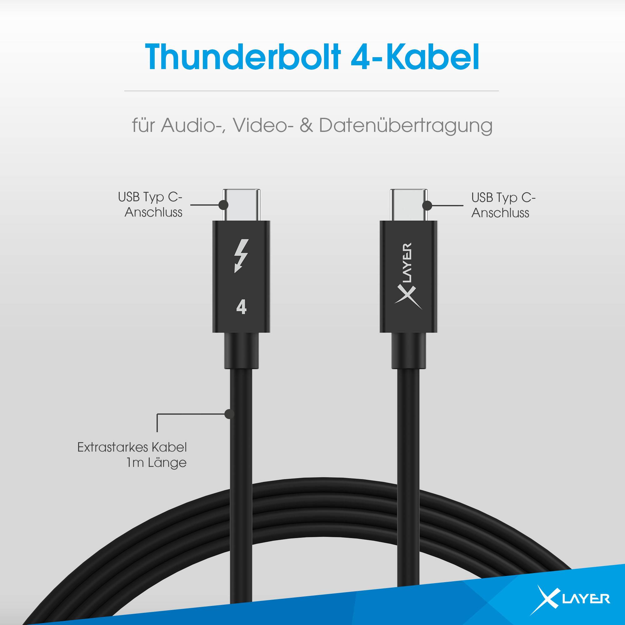 Kabel XLayer Typ-C Thunderbolt 4 Black 1 m-2