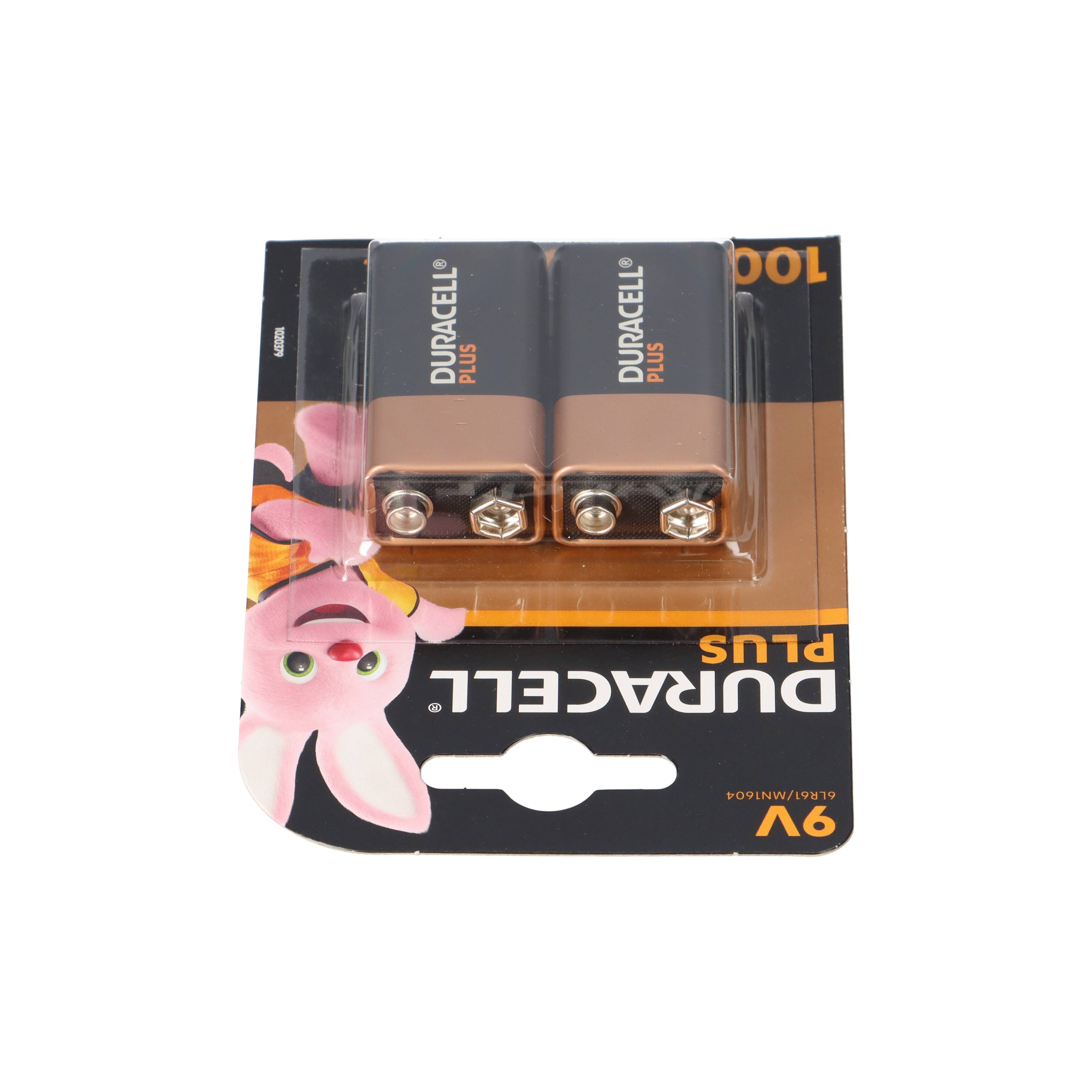 2x Duracell Plus MN1604 9V Block Batterie - passend für Rauchmelder, Messgeräte & Audio-2