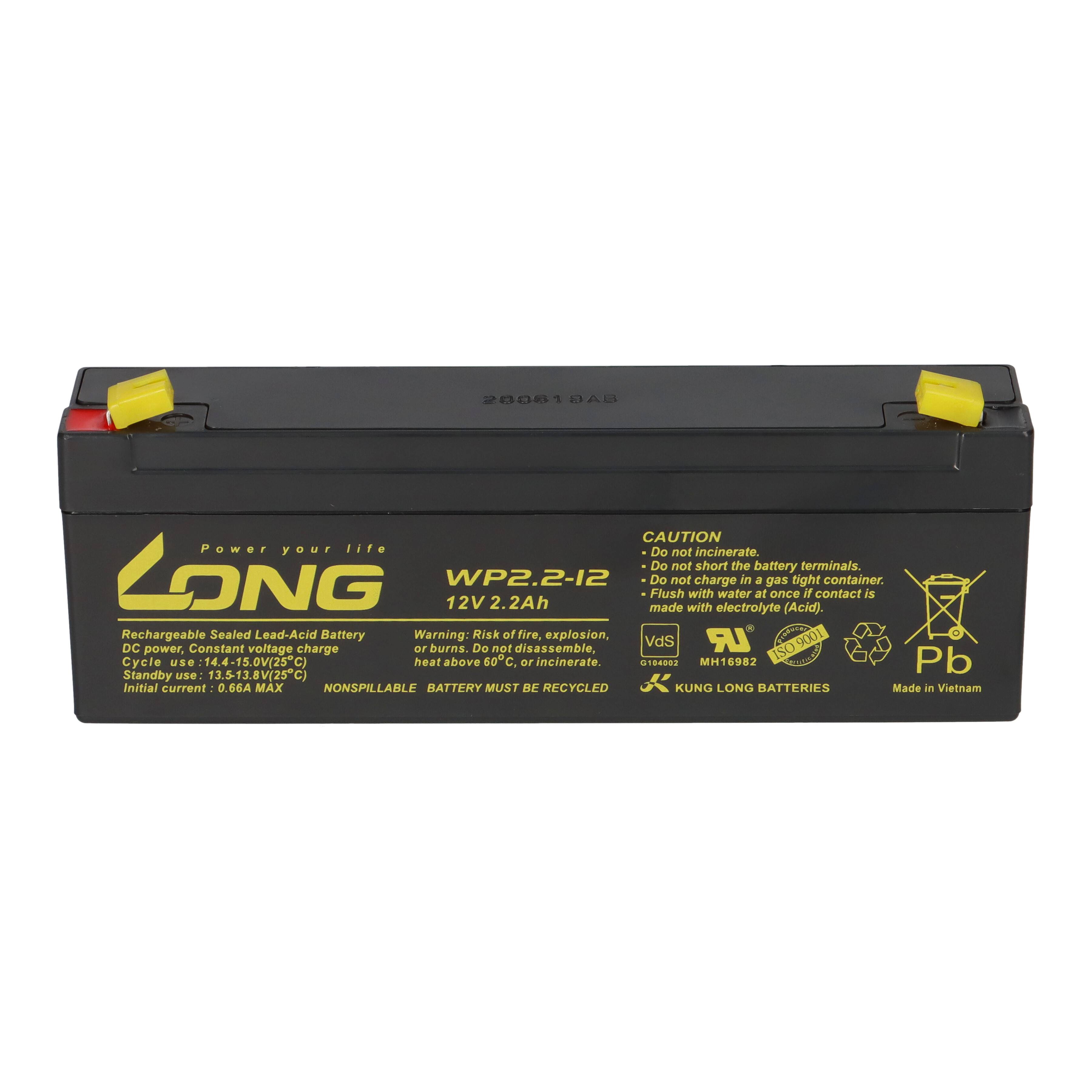 Kung Long WP2.2-12 AGM Akku 12V 2,2Ah – passend für NP 2,3-12 | VdS-Ausführung-1