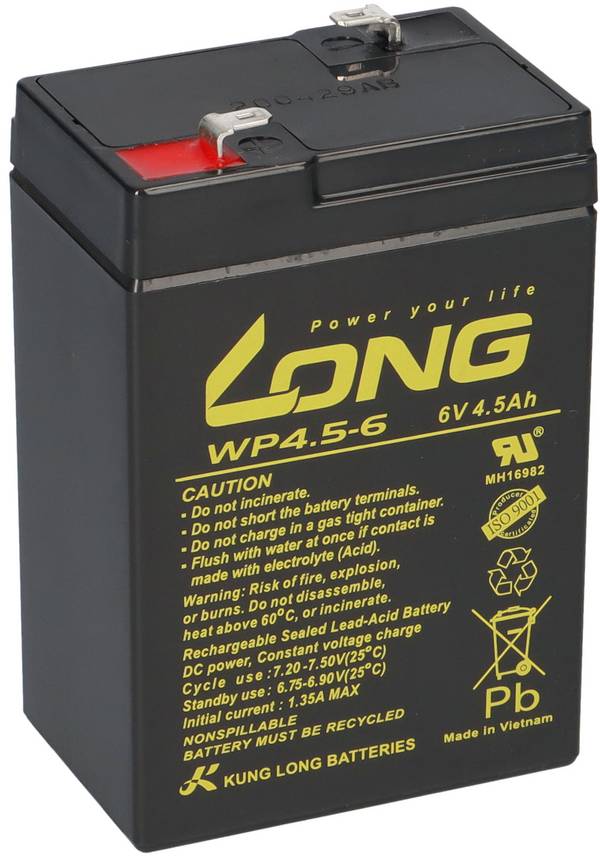Kung Long WP4.5-6 AGM Akku 6V 4,5Ah – passend für 3-FM-4,2