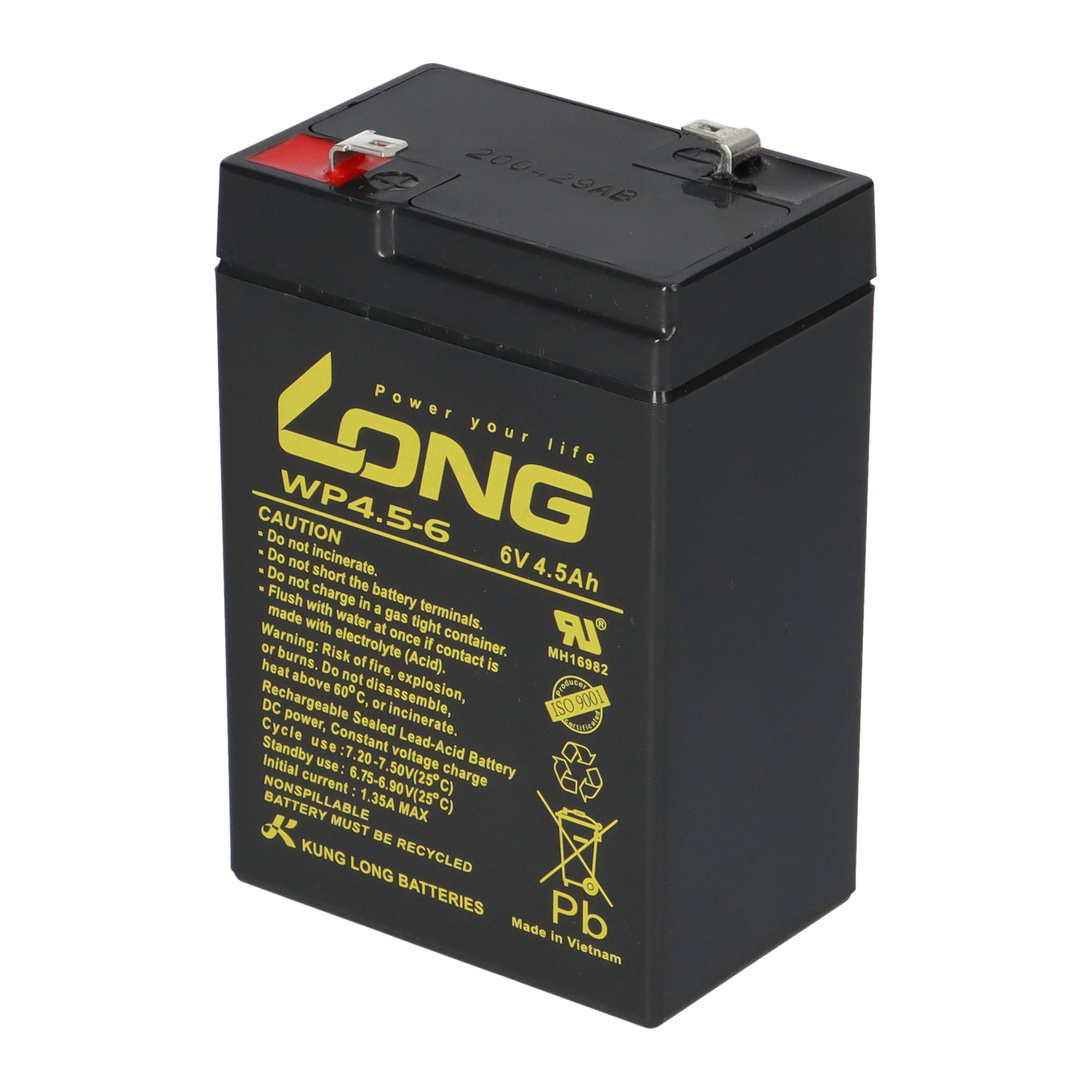 Kung Long WP4.5-6 AGM Akku 6V 4,5Ah – passend für 3-FM-4,2-3