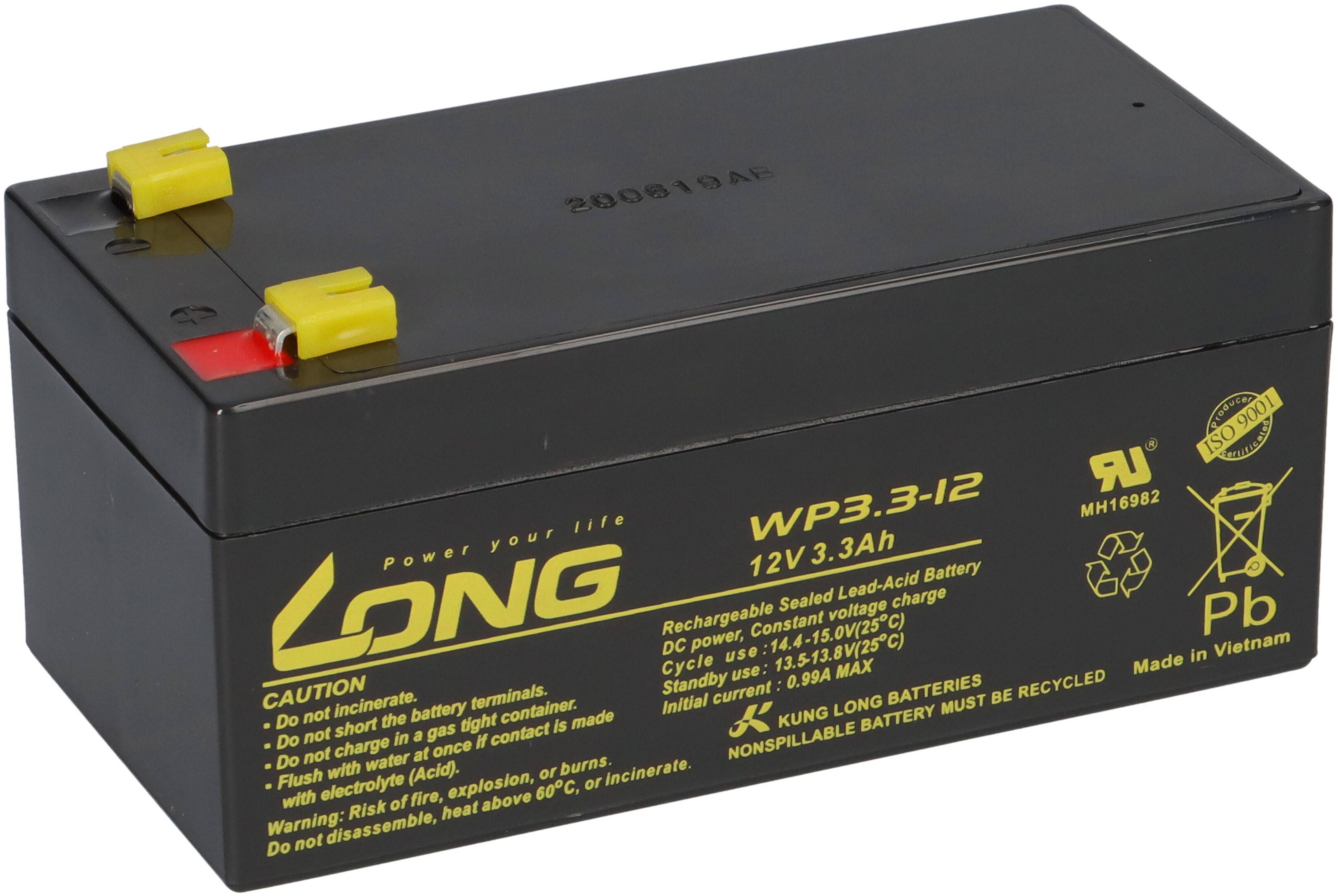 Kung Long WP3.3-12 AGM Akku 12V 3,3Ah – passend für PS3.2-12 QP12-3.5 | VdS-Ausführung-2