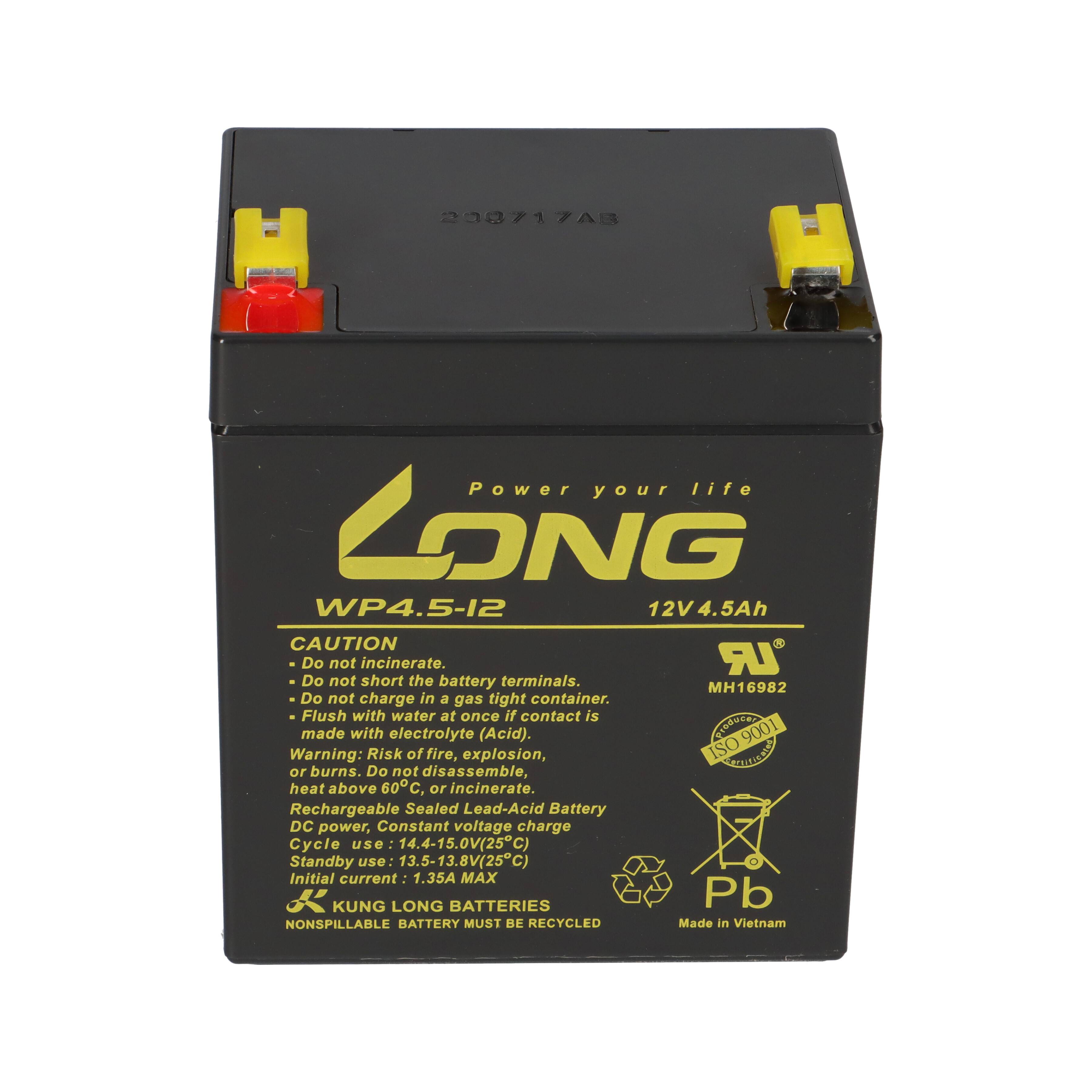 Kung Long WP4.5-12 AGM Akku 12V 4,5Ah – passend für CP1250HY | VdS-Ausführung-0
