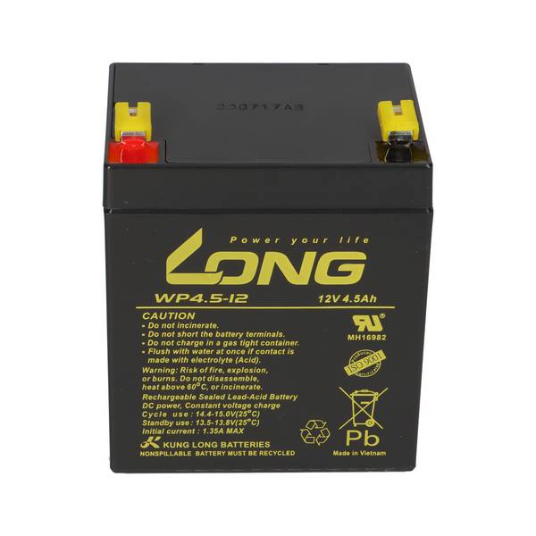 Kung Long WP4.5-12 AGM Akku 12V 4,5Ah – passend für CP1250HY | VdS-Ausführung