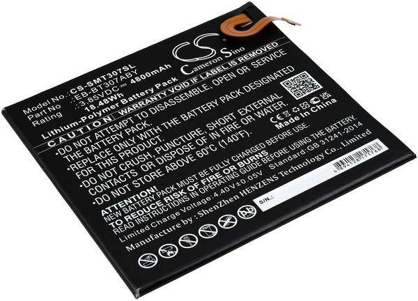 Akku passend für Tablet Samsung Galaxy Tab A 8.4 2020, SM-T307U, Typ EB-BT307ABY, 3,85V, Li-Polymer