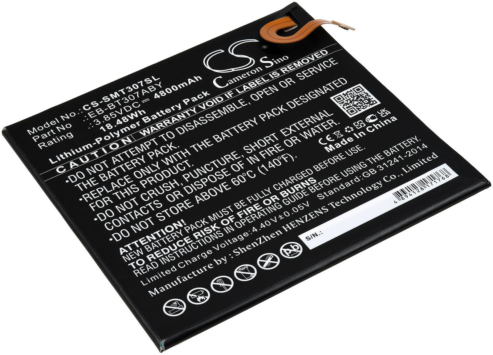 Akku passend für Tablet Samsung Galaxy Tab A 8.4 2020, SM-T307U, Typ EB-BT307ABY, 3,85V, Li-Polymer-0