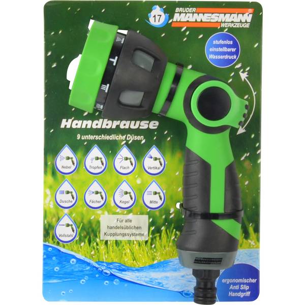 BRÜDER MANNESMANN Gartenbrause, 9 Sprühfunktionen
