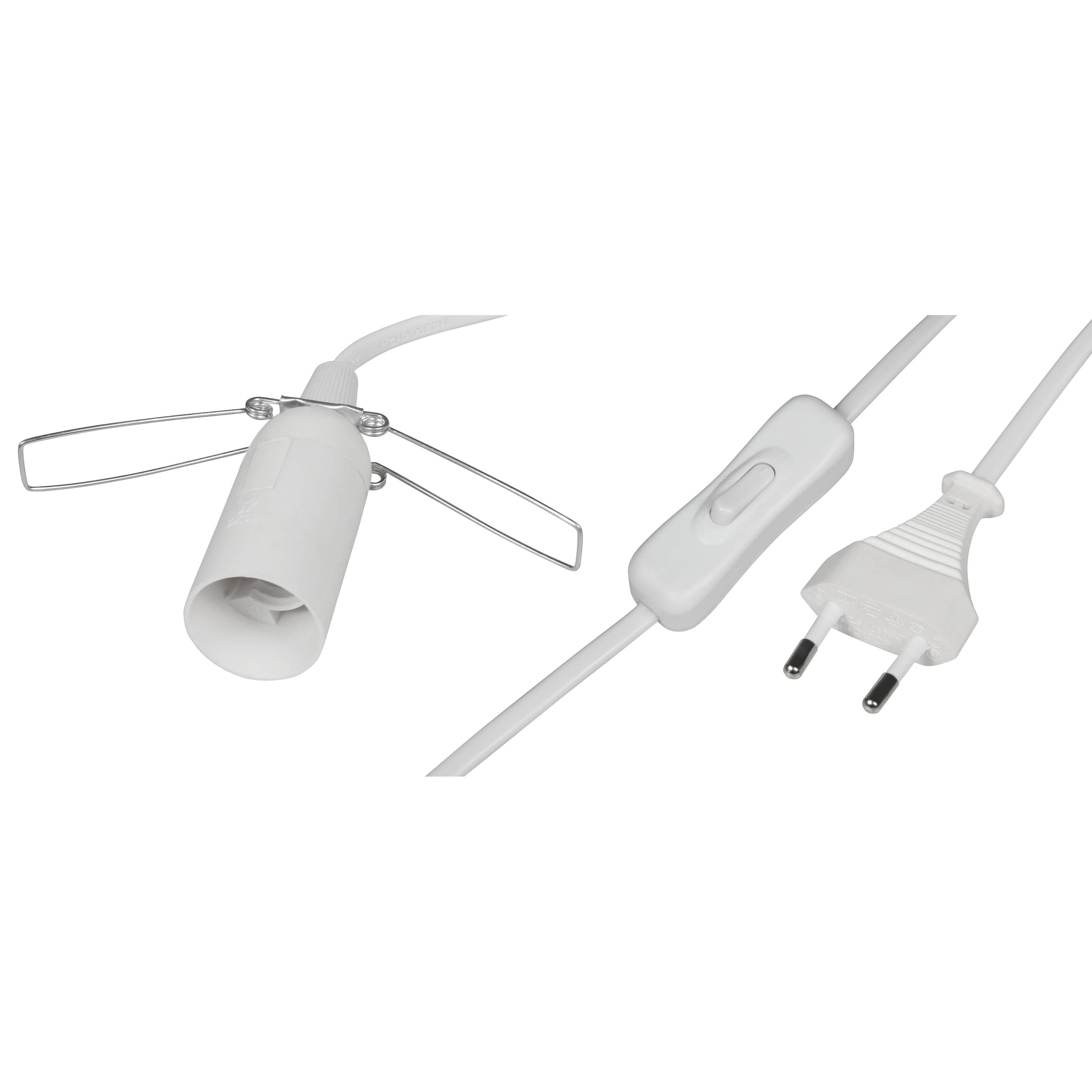 Lampenfassung McShine E14 mit 1,5m Kabel, Schalter und Eurostecker-0