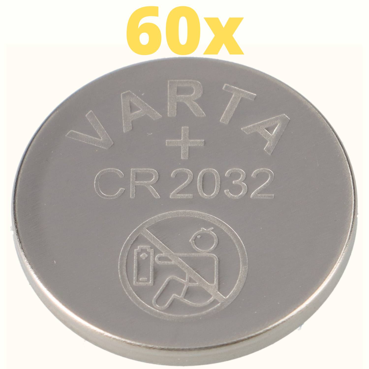 60x Varta Lithium 3V CR2032-P Bulk 3V/220mA lose CR 2032-0