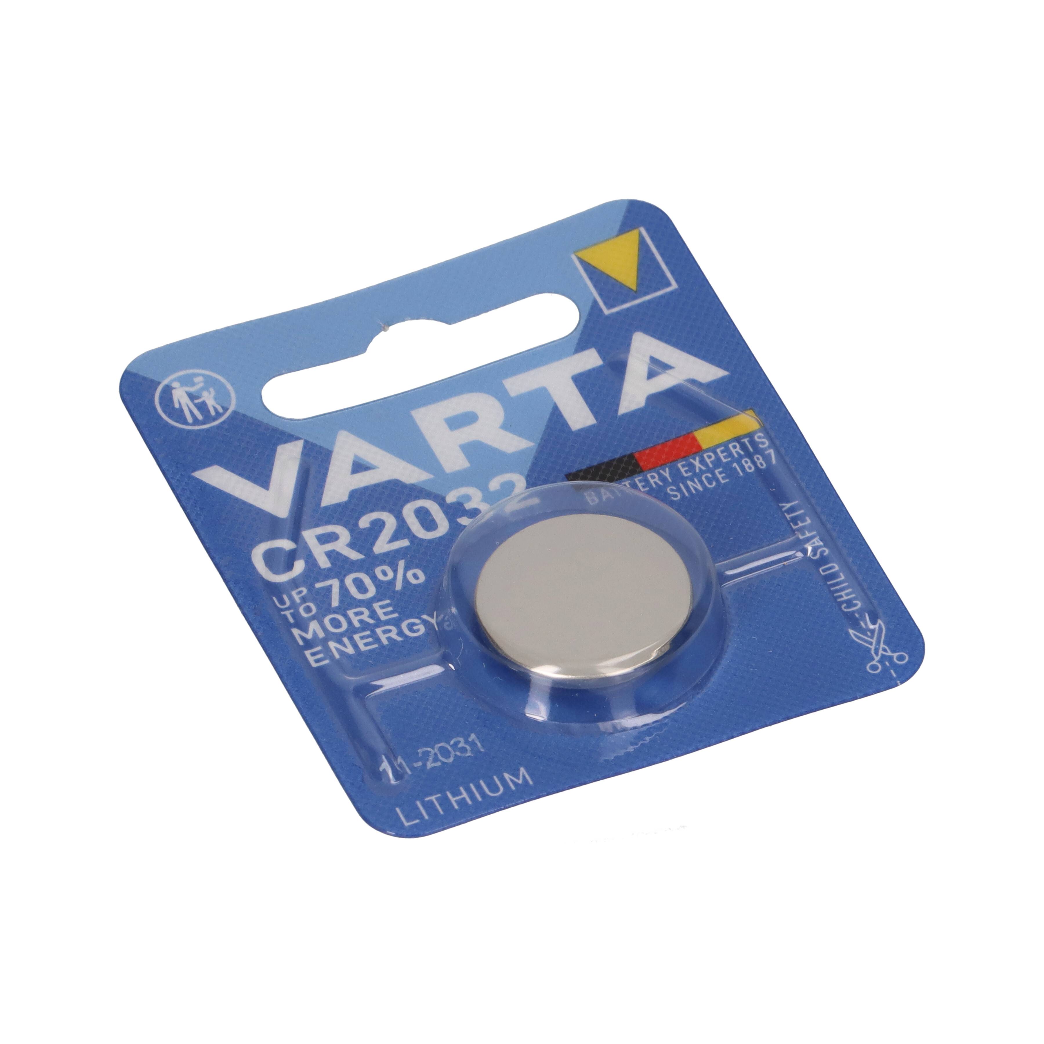 6x VARTA Lithium-Knopfzelle 3V CR 2032 DL 2032 ECR 2032 L14 EA - 2032C Lithium 5004LC-1