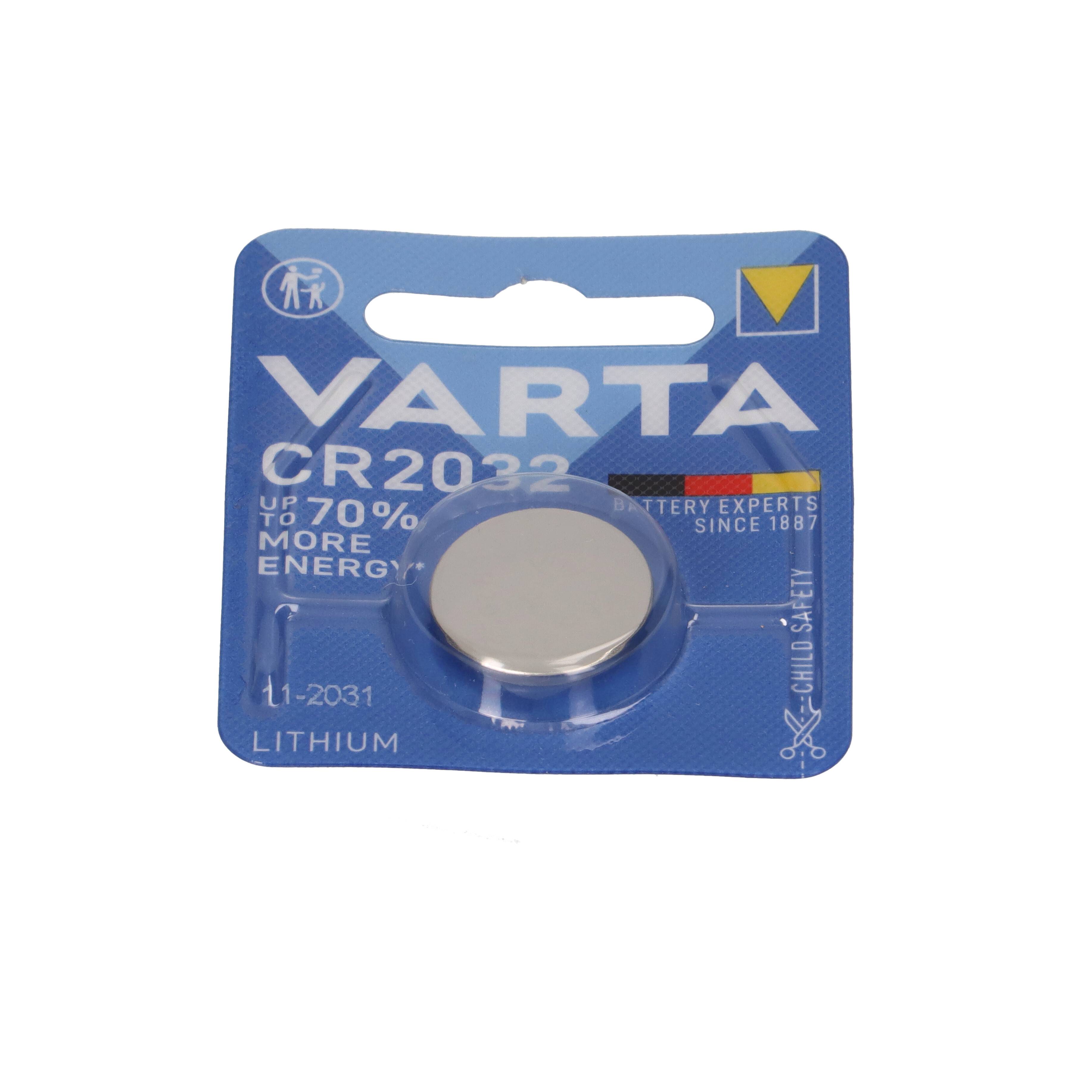 6x VARTA Lithium-Knopfzelle 3V CR 2032 DL 2032 ECR 2032 L14 EA - 2032C Lithium 5004LC-2