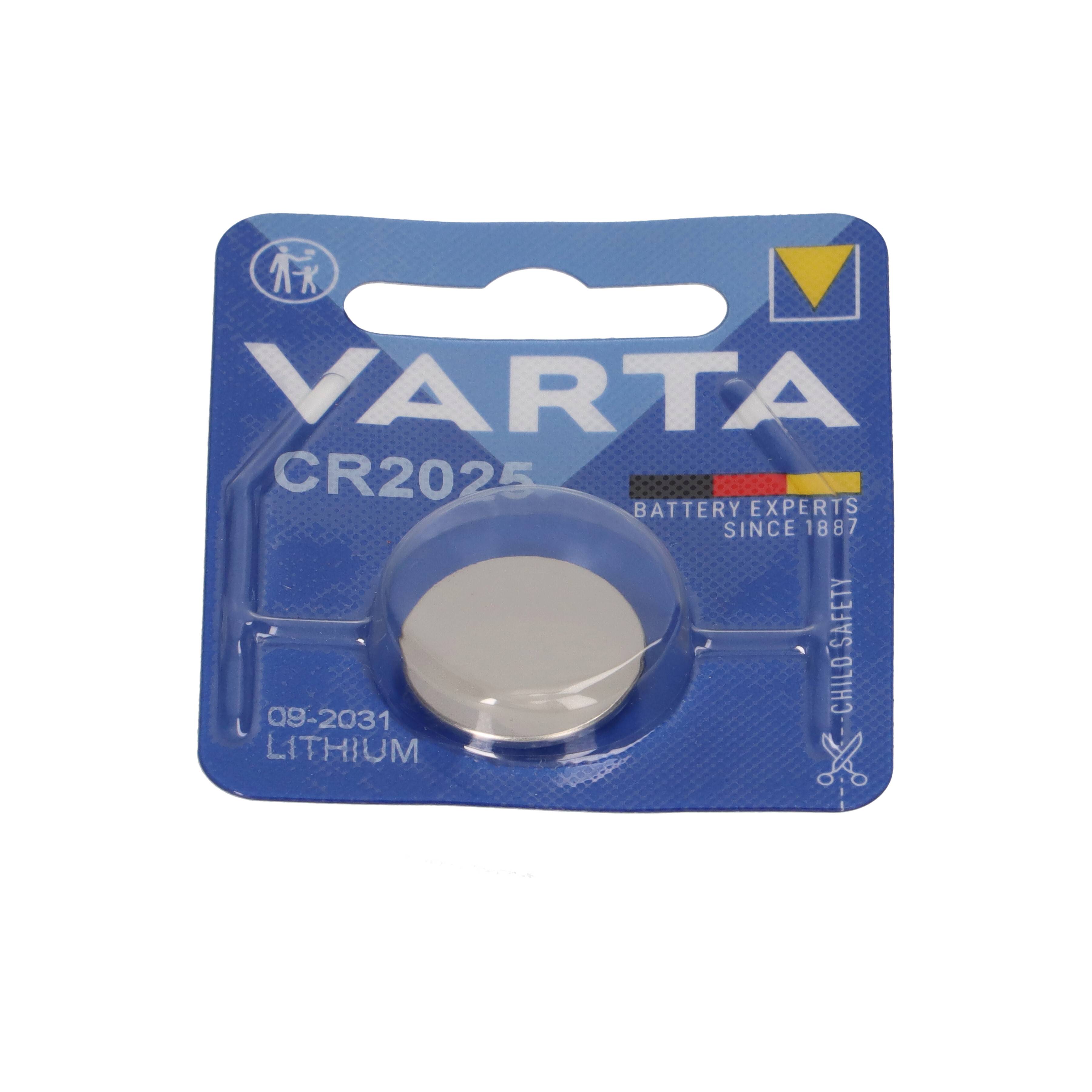 50x VARTA CR2025 Lithium-Knopfzelle 3V 1er Blister-2
