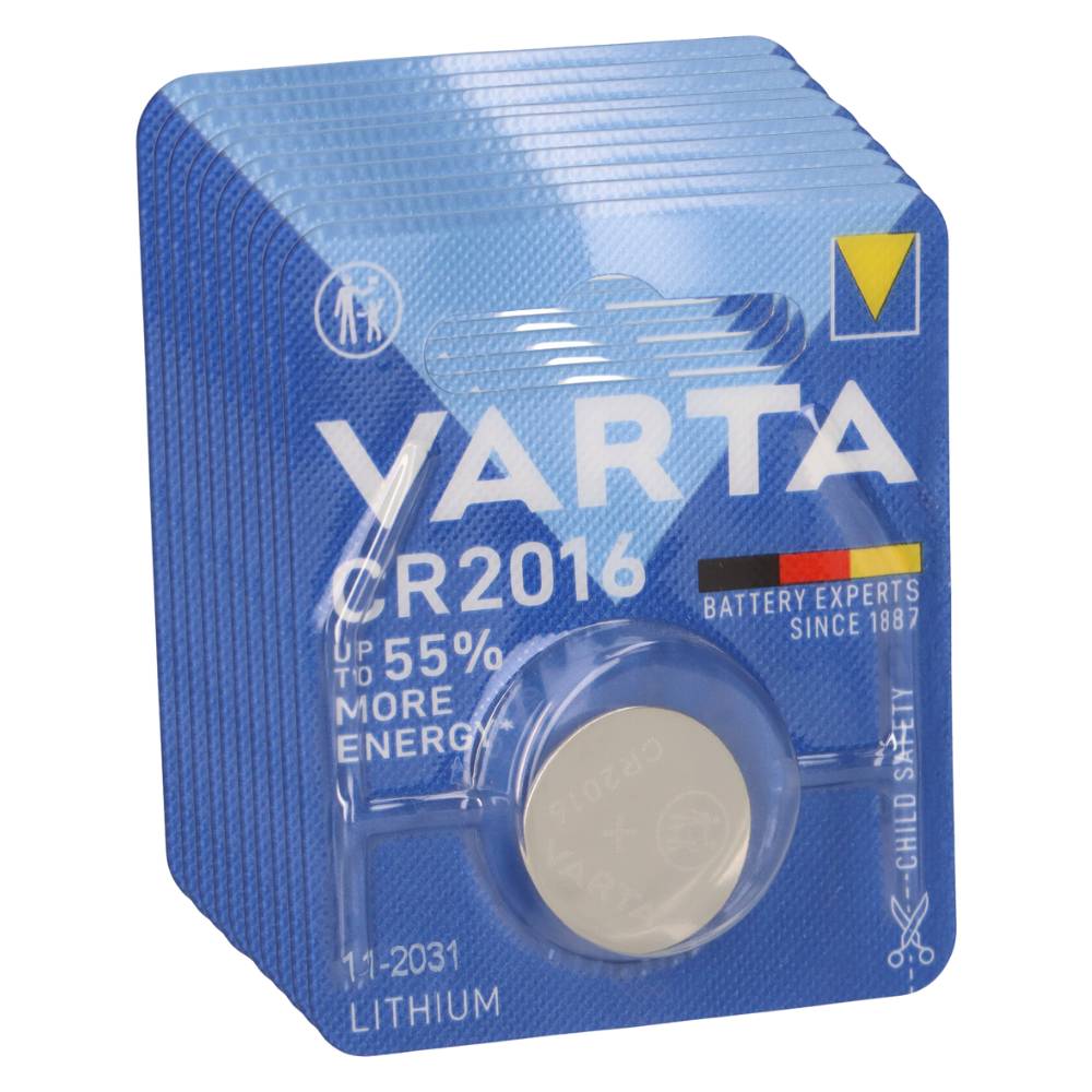 10x VARTA CR2016 Lithium-Knopfzelle 3V im 1er Blister-0