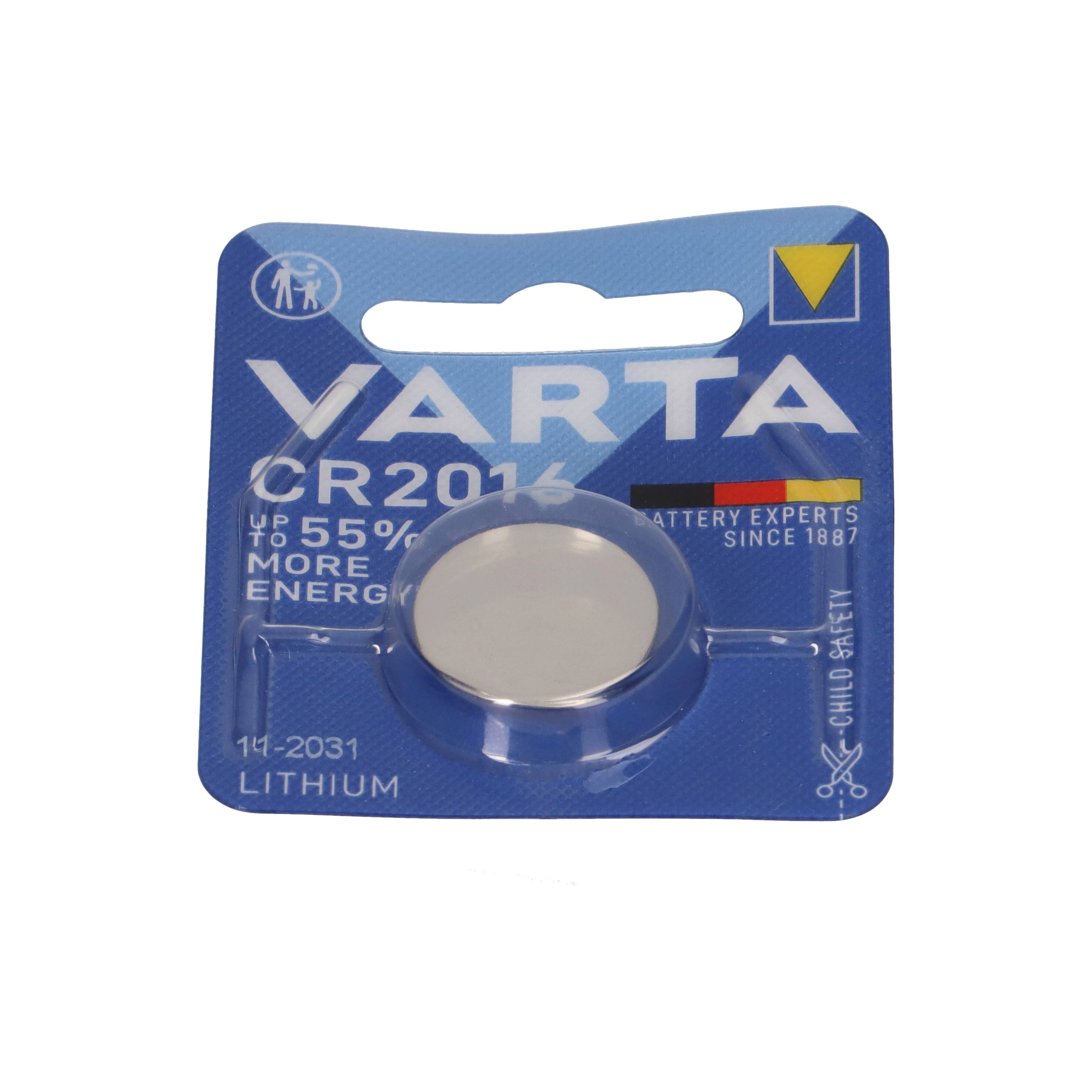10x VARTA CR2016 Lithium-Knopfzelle 3V im 1er Blister-2