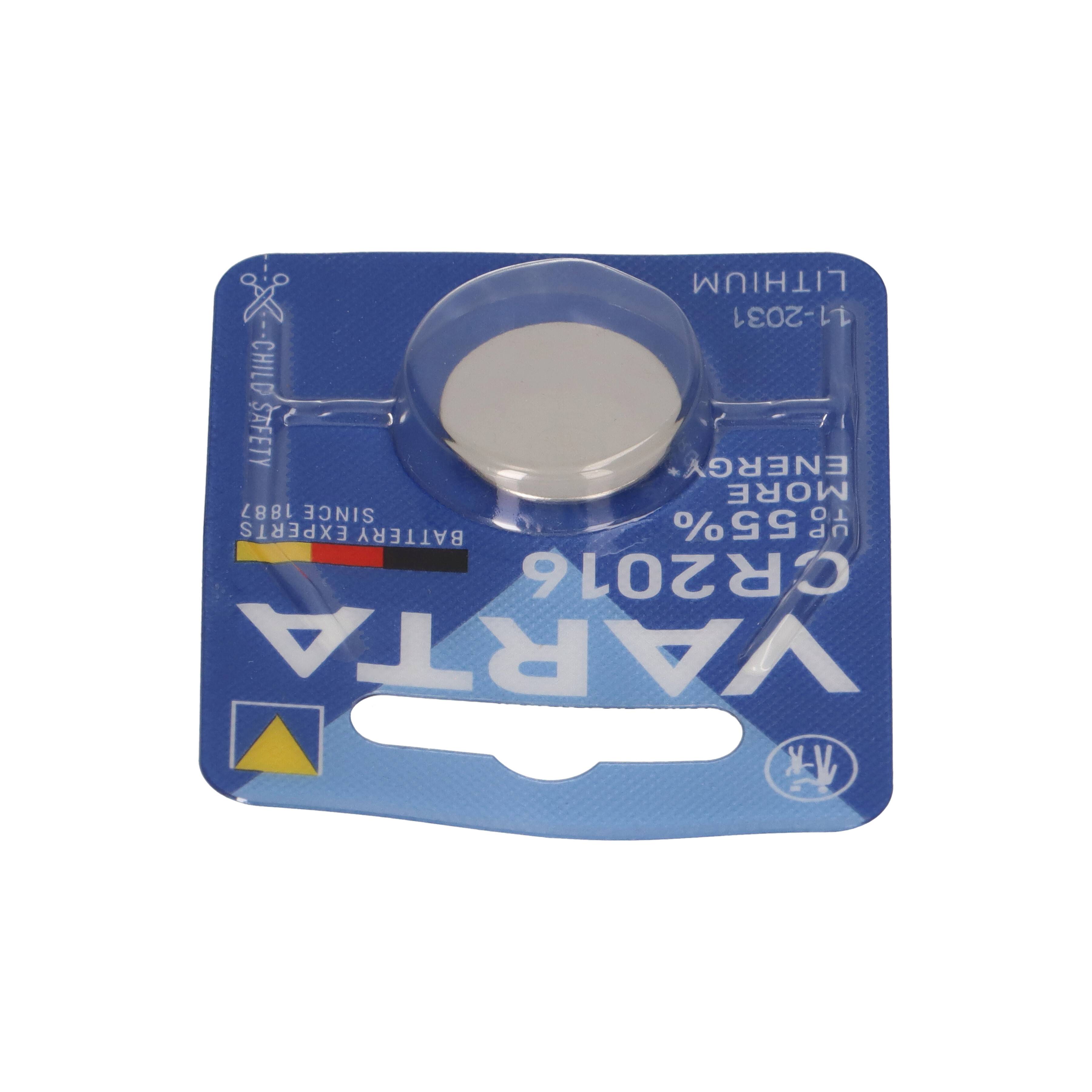 10x VARTA CR2016 Lithium-Knopfzelle 3V im 1er Blister-4