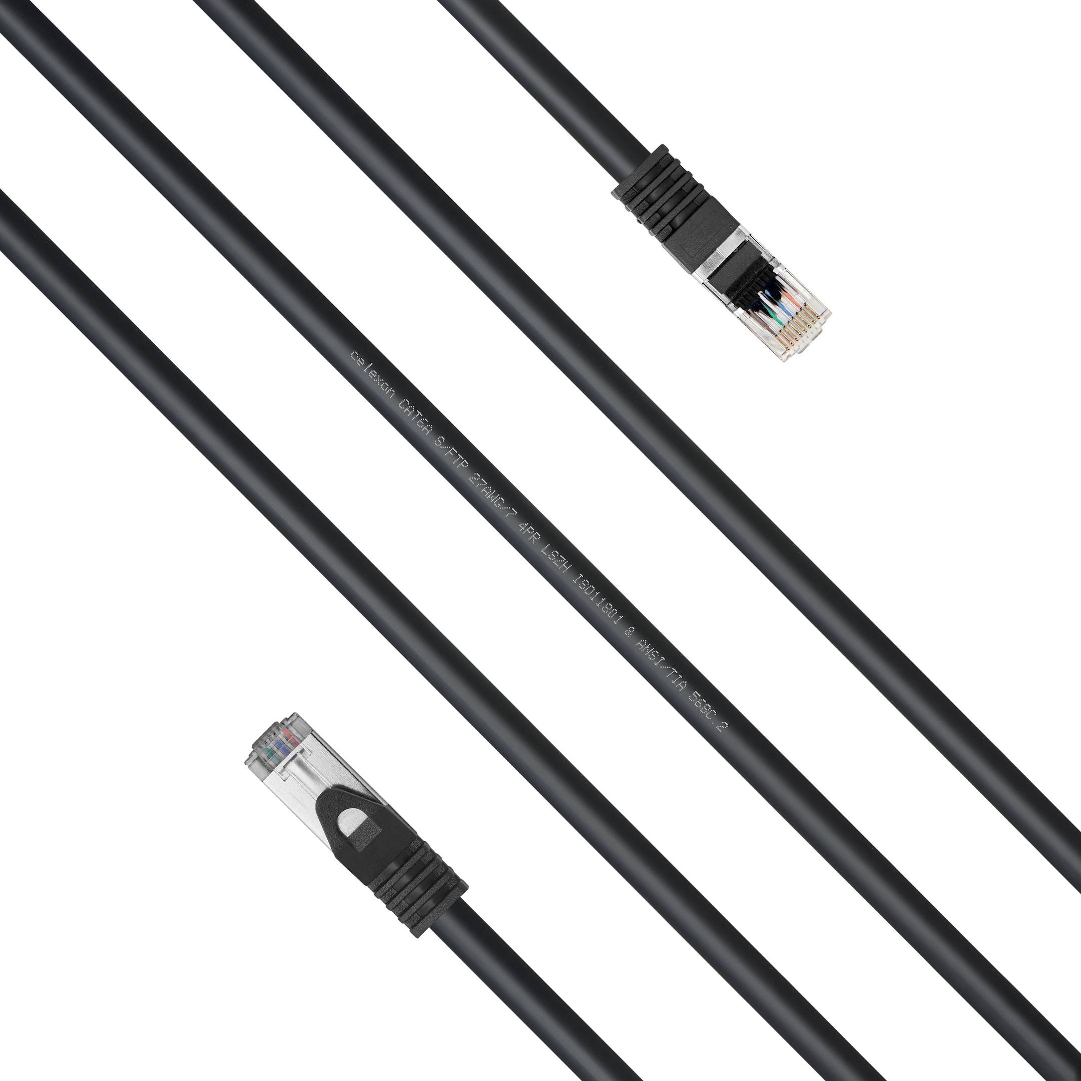 celexon CAT 6A Patchkabel - S/FTP 0,5m, schwarz-2