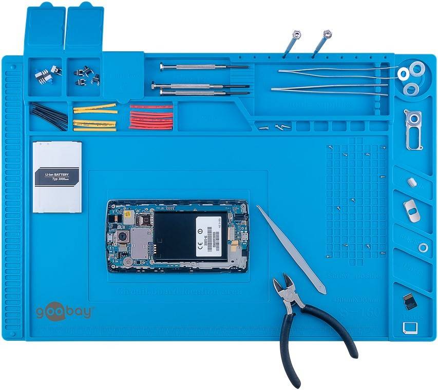 Silikon-Lötmatte als flexible Arbeitsunterlage für sicheres Löten, Reparieren und Basteln, rutschfest, hitzebeständig...-0