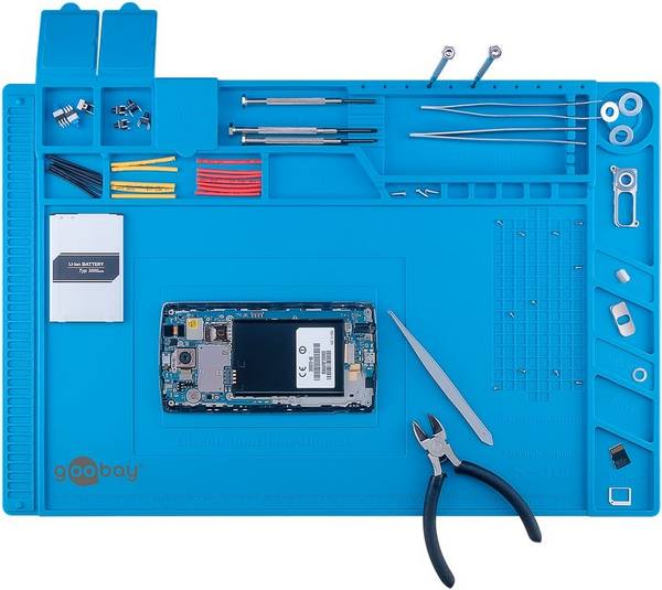 Silikon-Lötmatte als flexible Arbeitsunterlage für sicheres Löten, Reparieren und Basteln, rutschfest, hitzebeständig...