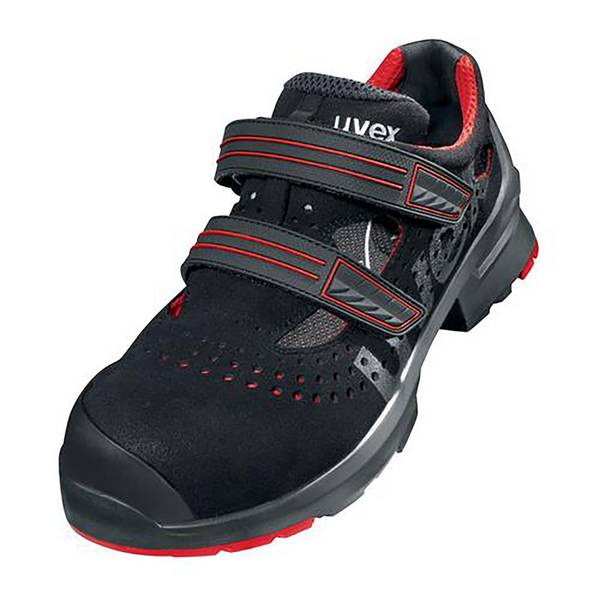 Uvex 8536244 1 Sandalen S1P 85362 schwarz, rot Weite 11 Größe 44