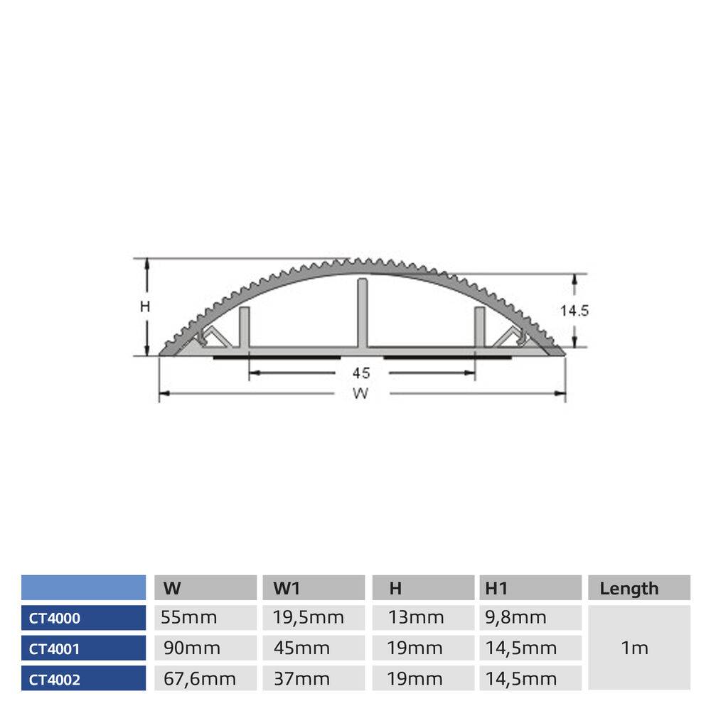 ACT CT4001 Bodenkanal PVC | 90 mm | Grau-1