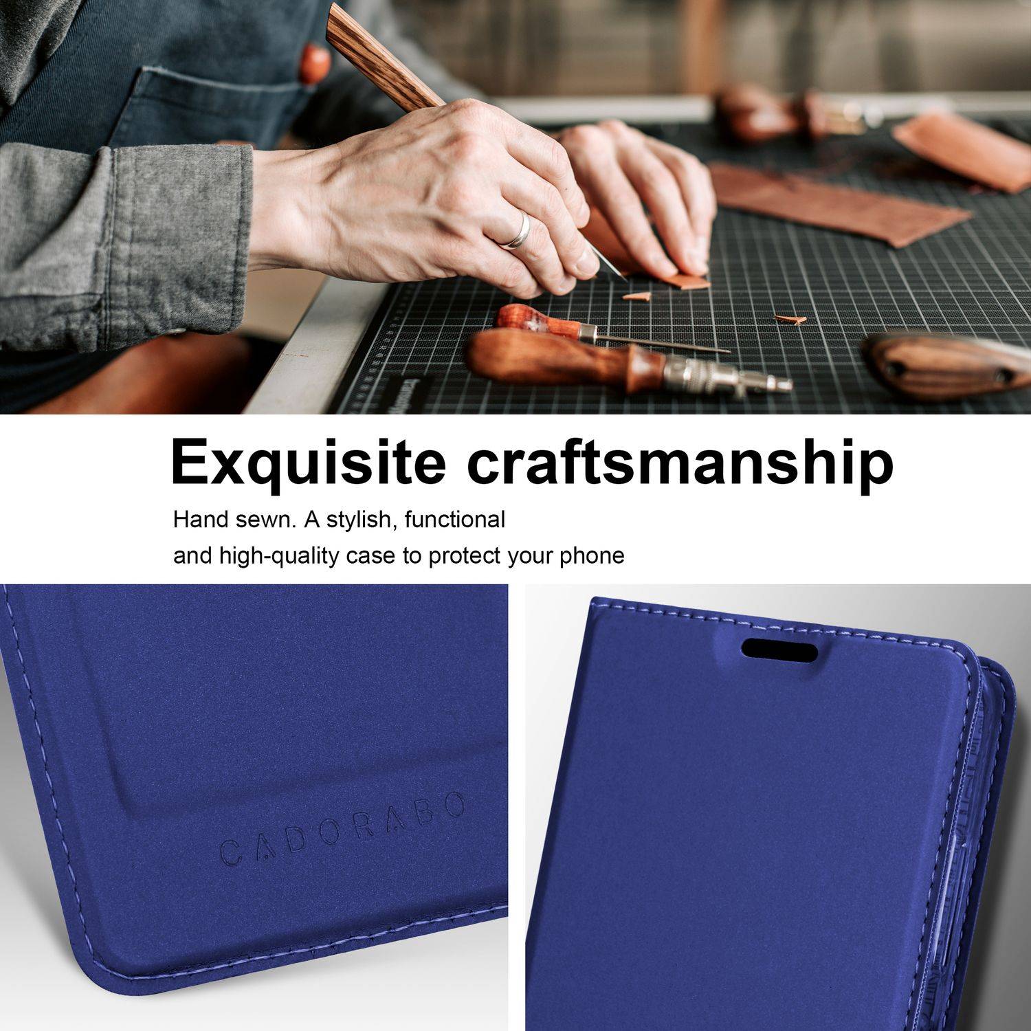 Cadorabo Handyhülle für Samsung Galaxy A13 5G Schutz Hülle in Blau Cover Etui Book Case Booklet-3