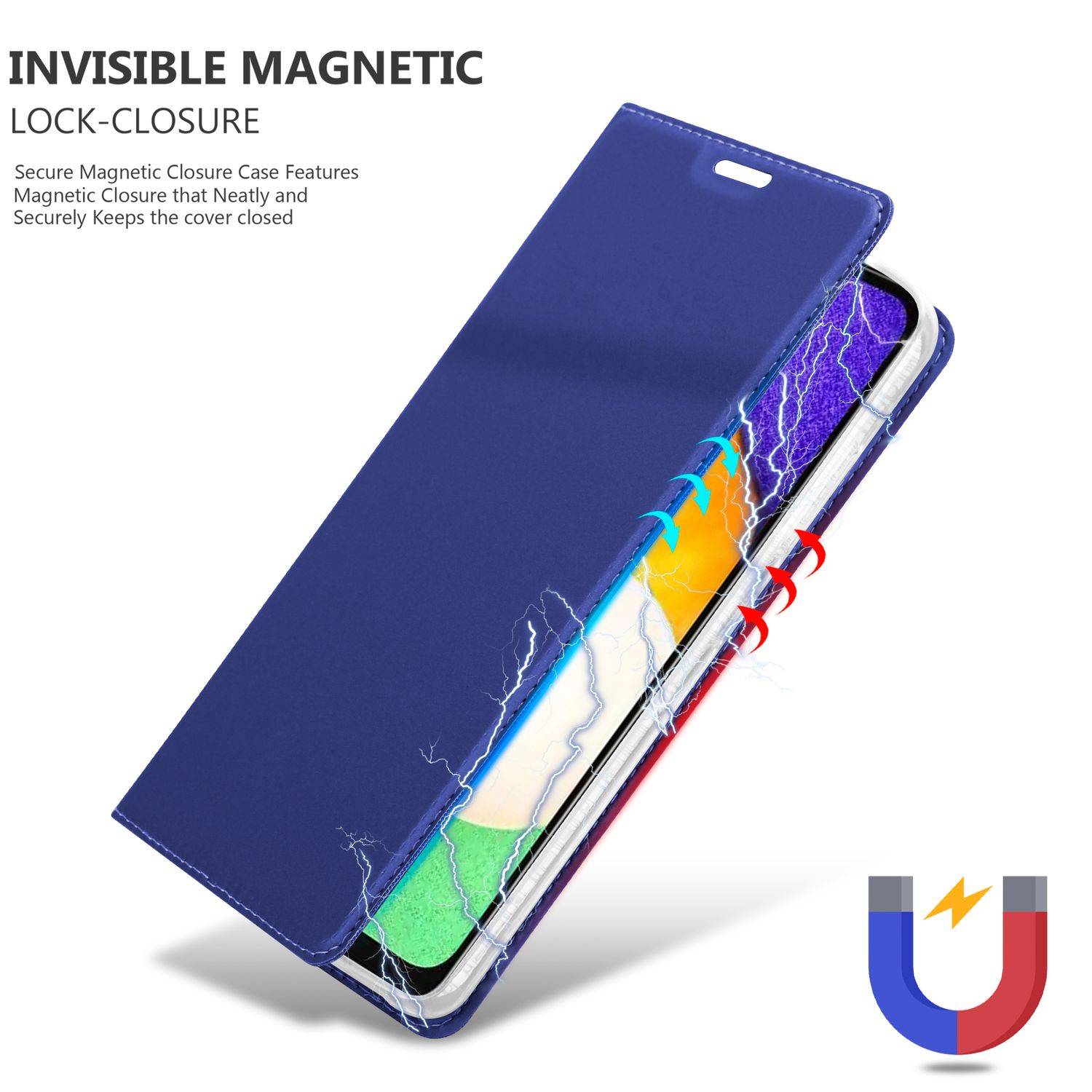 Cadorabo Handyhülle für Samsung Galaxy A13 5G Schutz Hülle in Blau Cover Etui Book Case Booklet-4
