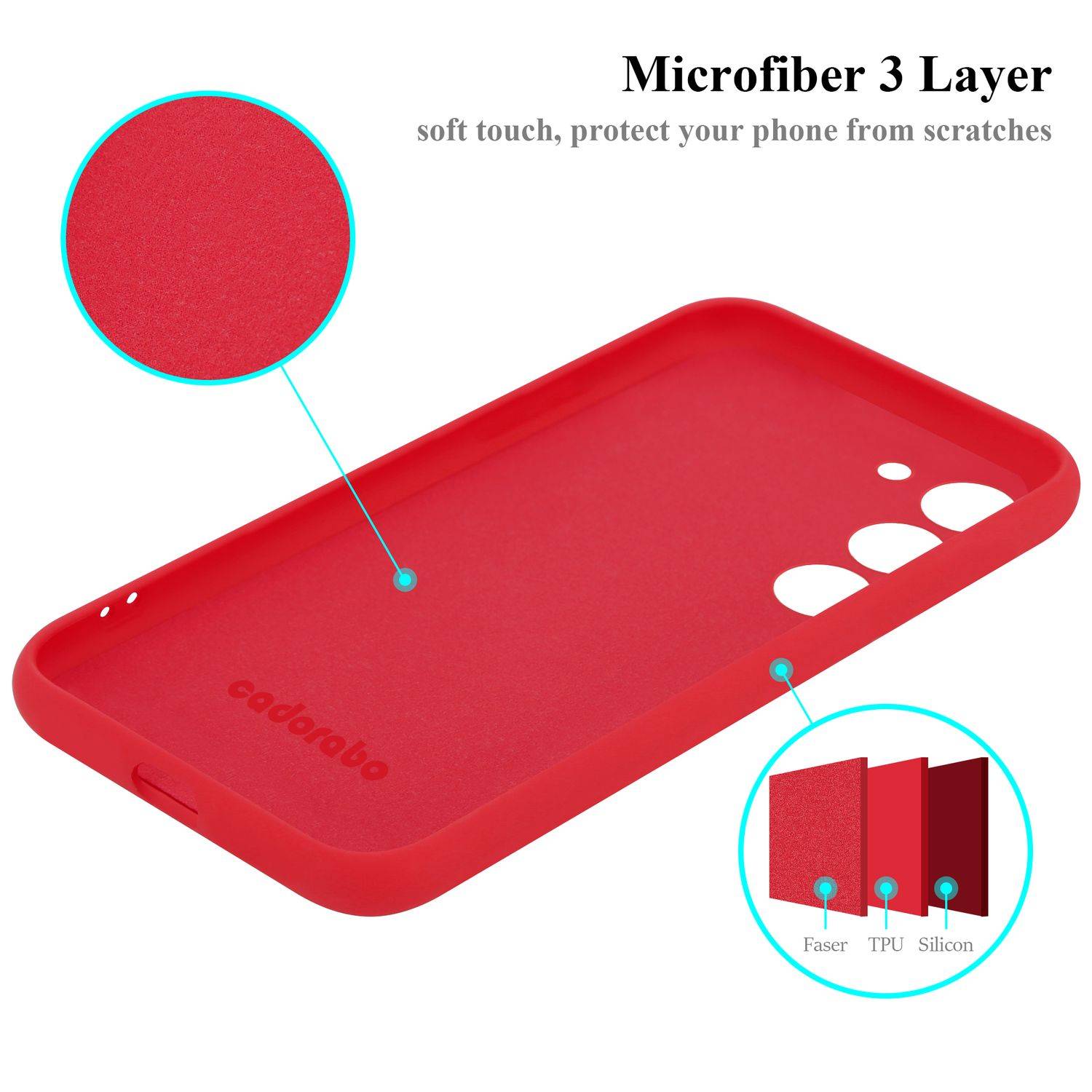 Cadorabo Schutzhülle für Samsung Galaxy S24 Hülle in Rot Handyhülle Case Cover TPU Etui-4
