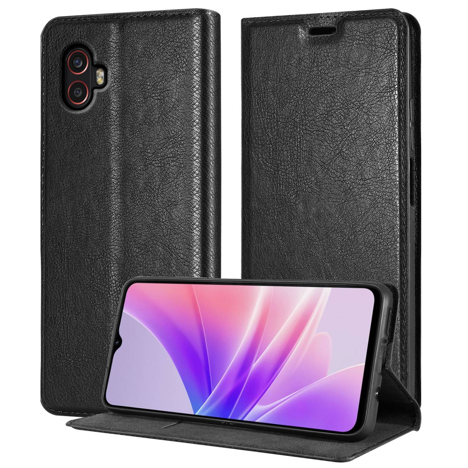 Cadorabo Hülle für Samsung Galaxy XCover 6 PRO Schutz Hülle in Schwarz Handyhülle Etui Case Cover Magnetverschluss-0