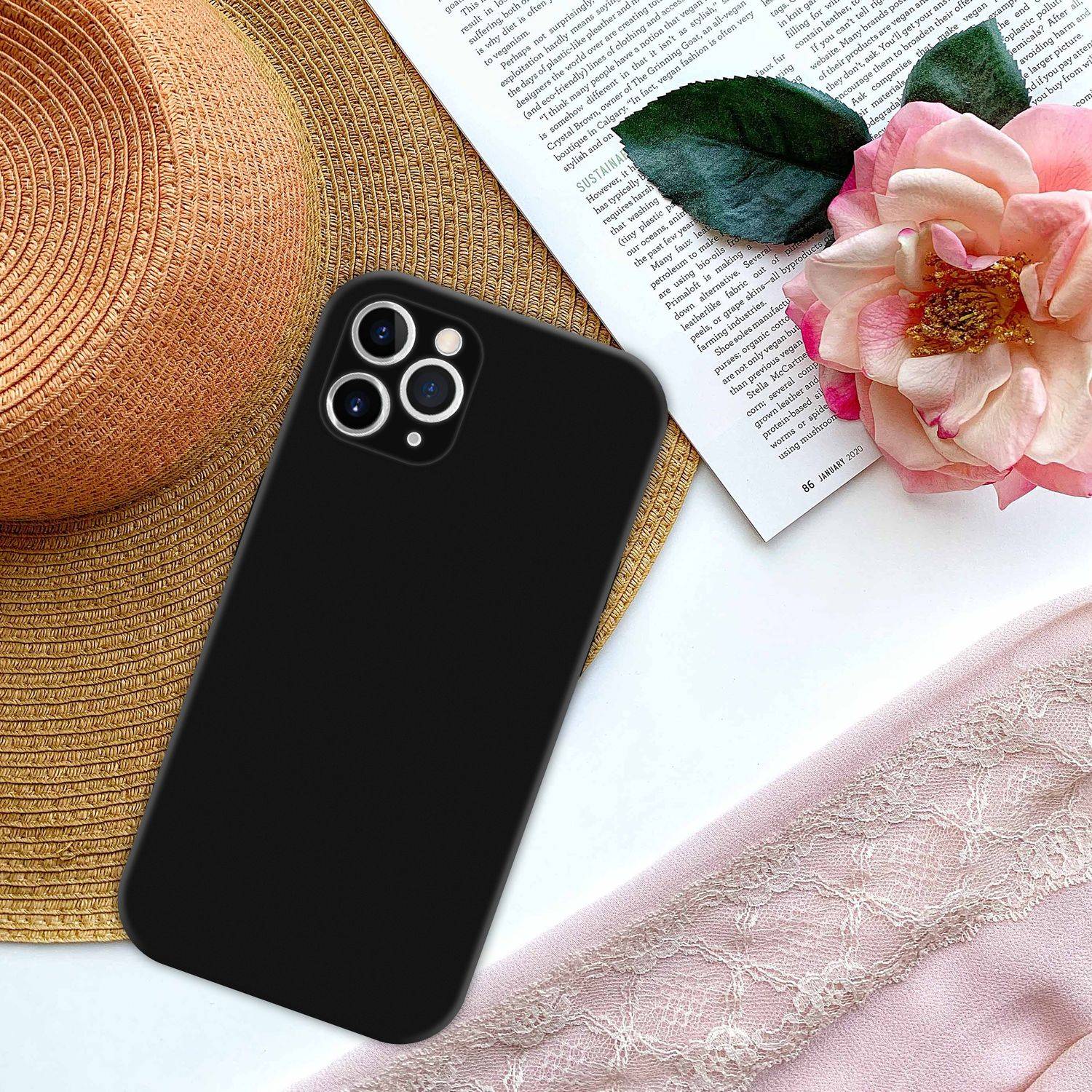 Cadorabo Hülle für Apple iPhone 11 PRO MAX in Schwarz - Schutzhülle Handy Hülle aus flexiblem TPU Silikon und Soft Touch-2