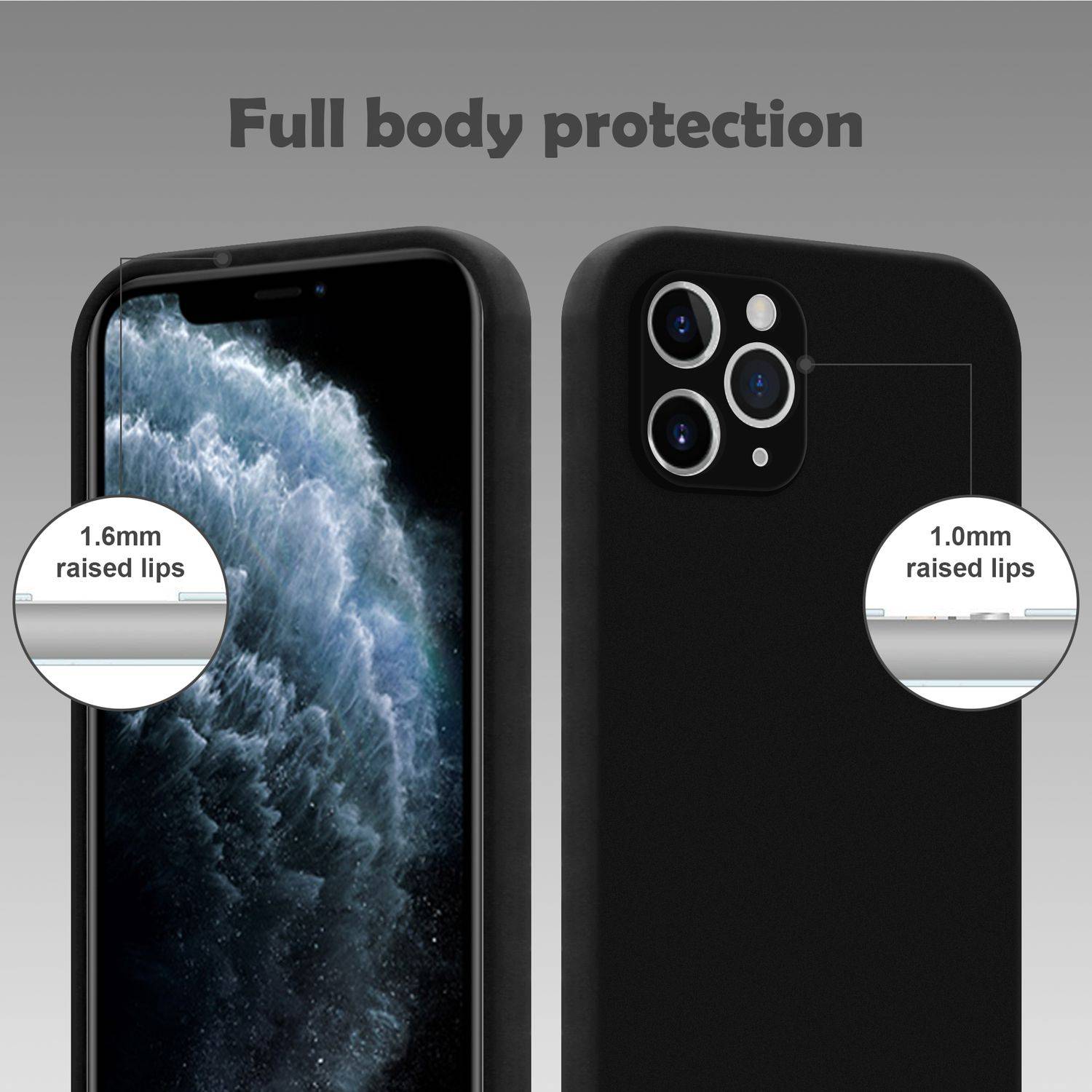 Cadorabo Hülle für Apple iPhone 11 PRO MAX in Schwarz - Schutzhülle Handy Hülle aus flexiblem TPU Silikon und Soft Touch-3