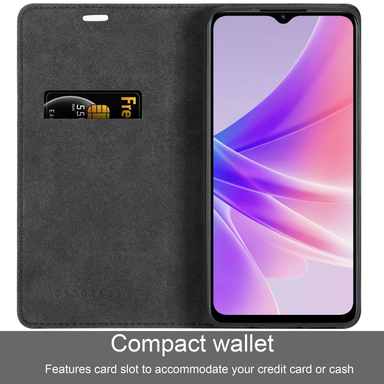 Cadorabo Hülle für Oppo A57 5G / A77 5G / Realme V23 Schutz Hülle in Schwarz Handyhülle Etui Case Cover Magnetverschluss-1