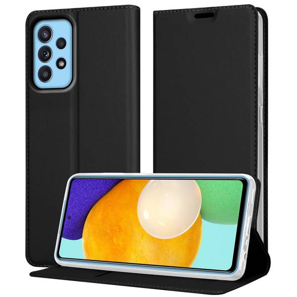 Cadorabo Handyhülle für Samsung Galaxy A52 (4G / 5G) / A52s Schutz Hülle in Schwarz Cover Etui Book Case Booklet