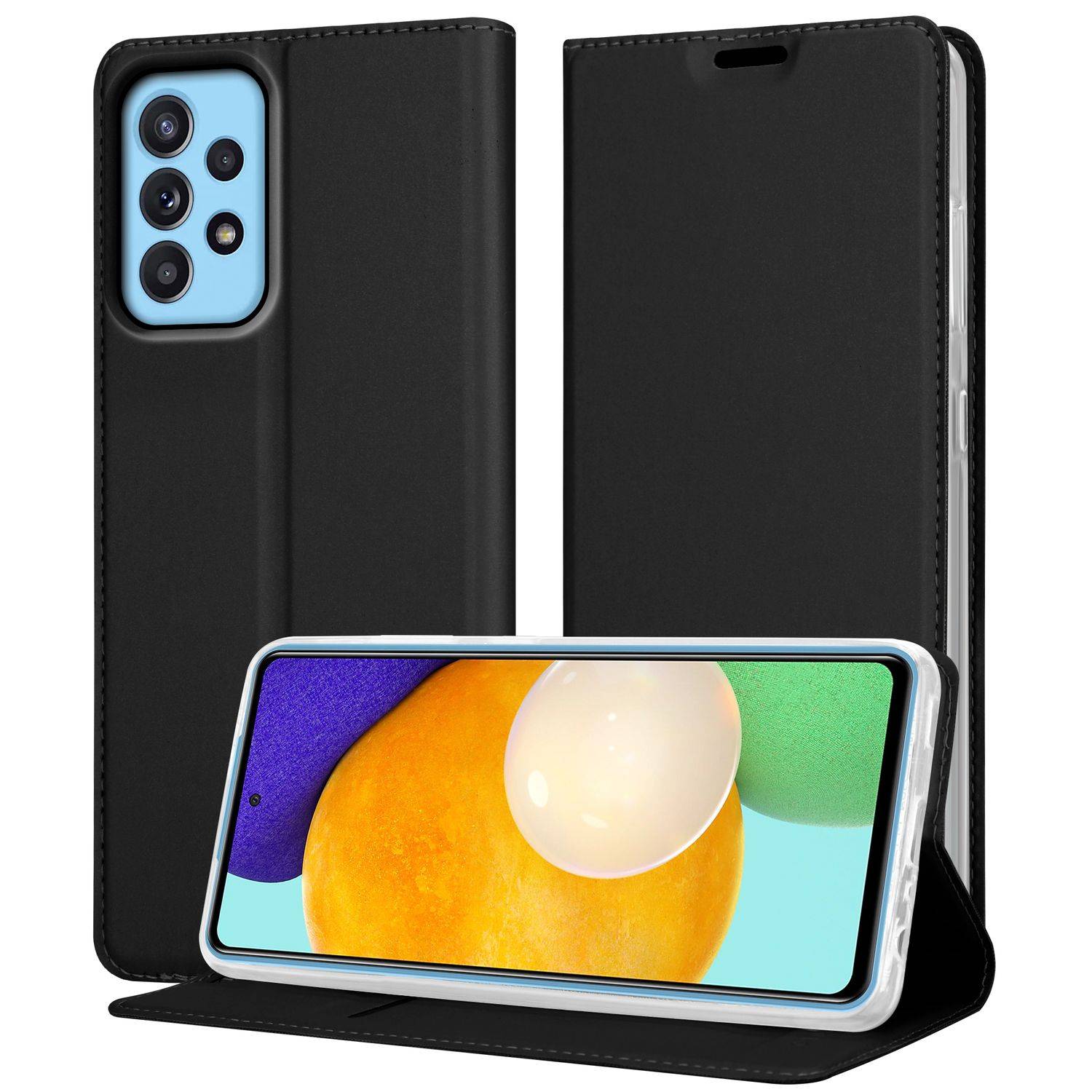 Cadorabo Handyhülle für Samsung Galaxy A52 (4G / 5G) / A52s Schutz Hülle in Schwarz Cover Etui Book Case Booklet-0