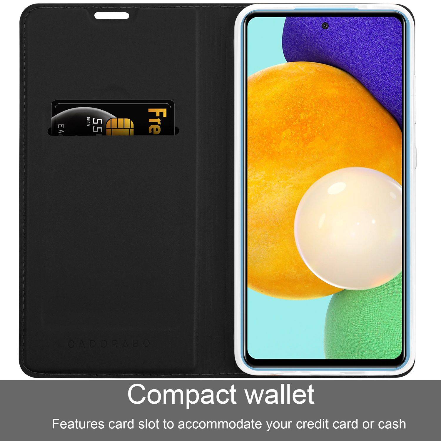 Cadorabo Handyhülle für Samsung Galaxy A52 (4G / 5G) / A52s Schutz Hülle in Schwarz Cover Etui Book Case Booklet-1