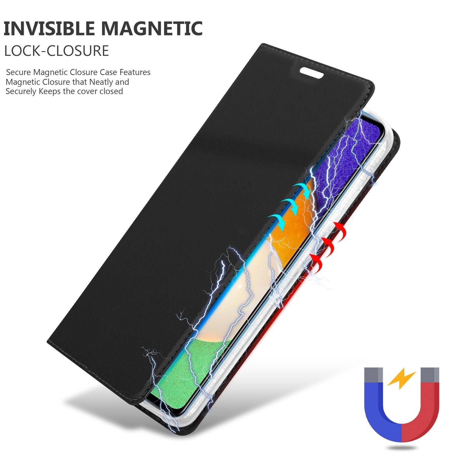 Cadorabo Handyhülle für Samsung Galaxy A52 (4G / 5G) / A52s Schutz Hülle in Schwarz Cover Etui Book Case Booklet-4