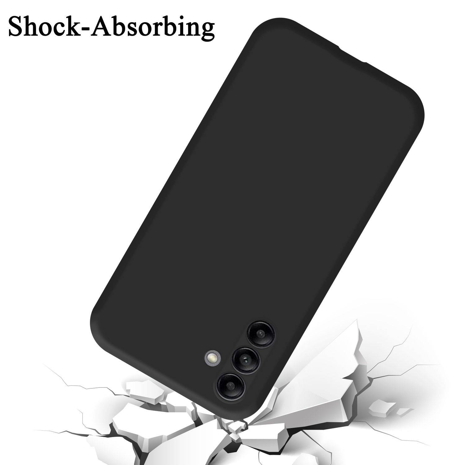 Cadorabo Schutzhülle für Samsung Galaxy A04s Hülle in Schwarz Handyhülle Case Cover TPU Etui-2