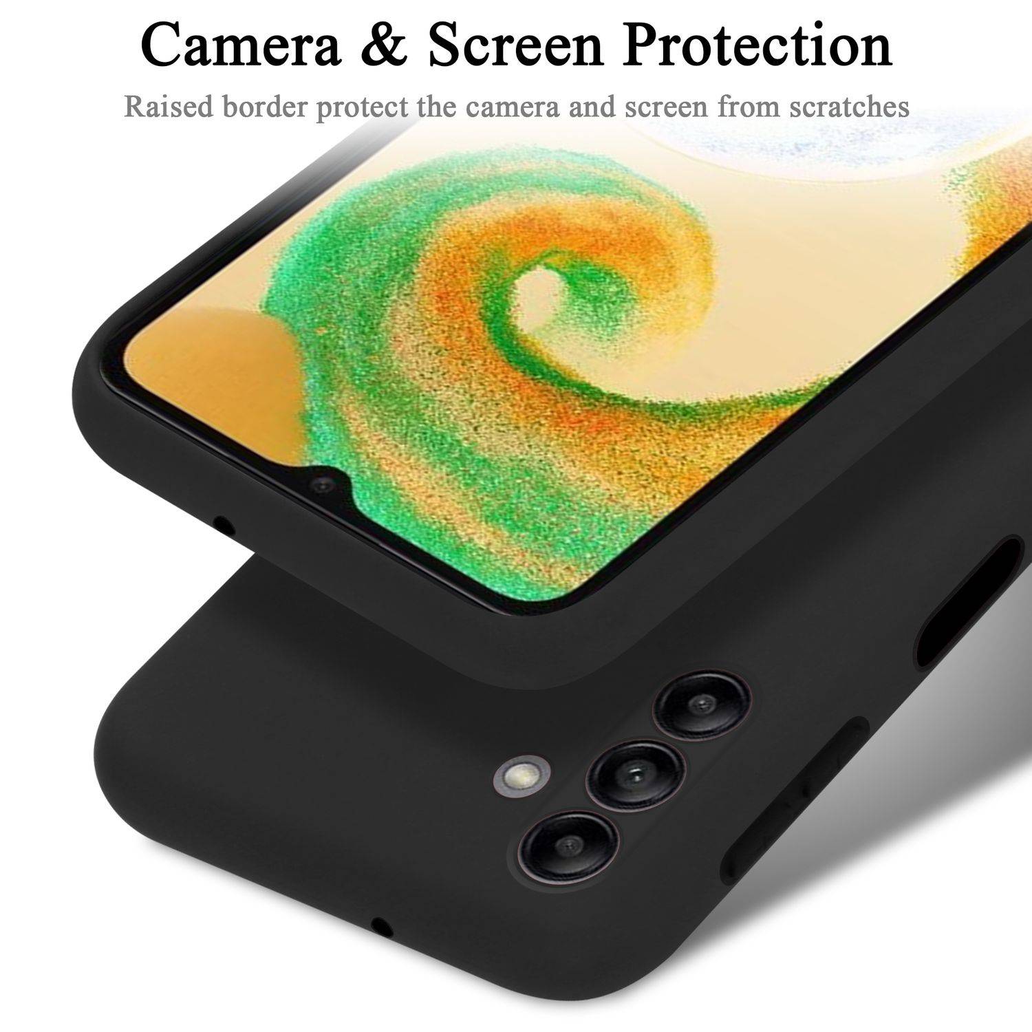 Cadorabo Schutzhülle für Samsung Galaxy A04s Hülle in Schwarz Handyhülle Case Cover TPU Etui-3