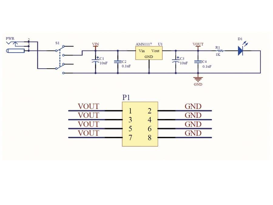 DAYPOWER Spannungsregler-Modul M-SD-AMS1117/5.0-1