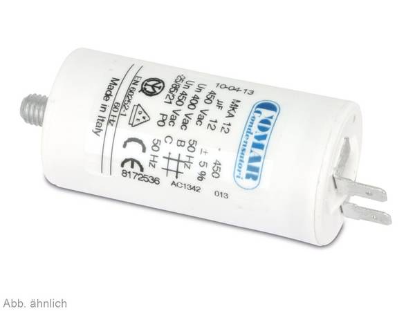 COMAR Motorkondensator FS (Flachstecker), 16 µF, 450 V, 6,3 mm