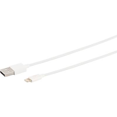 S/CONN maximum connectivity USB Lade-Sync Kabel, USB A Stecker auf 8-Pin Stecker, 2.0, ABS, weiß, 0,5m (14-12040)