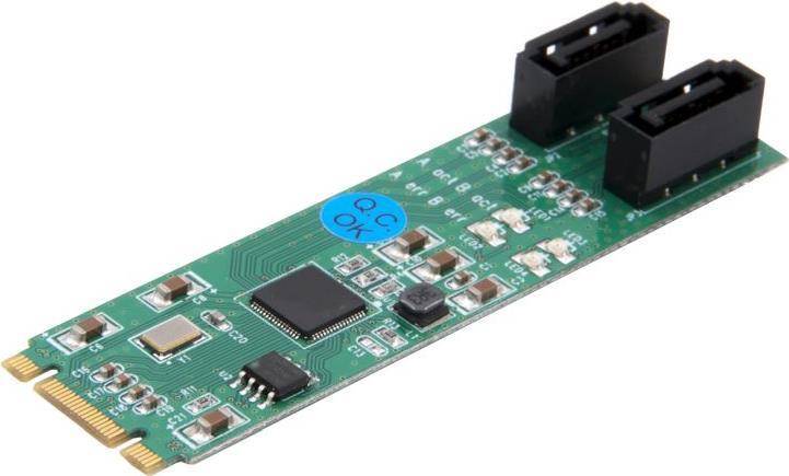 2x SATA3 Anschlüsse für M.2 NGFF-Module, Asmedia ASM1062R-Chipsatz NGFF 2-Port Controller-0