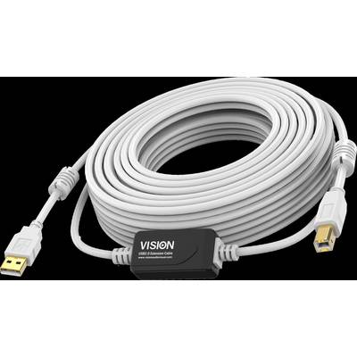Vision Weißes USB 2.0-Kabel 10m
