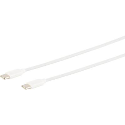 S/CONN maximum connectivity USB Lade-Sync Kabel, USB C Stecker auf USB-C Stecker, 2.0, ABS, weiß, 0,5m (14-12050)
