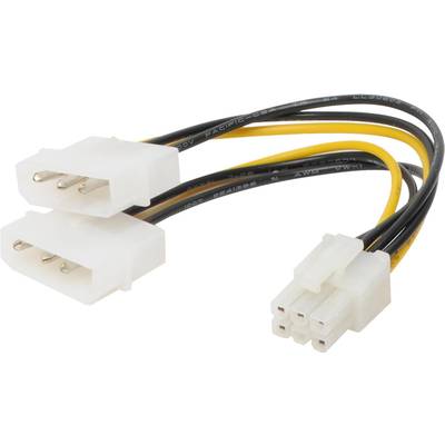 maximum connectivity Internes Stromkabel 2x 5.25 Stecker auf 6-pol PCI - Strom/N
